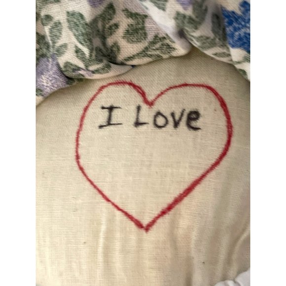 New Cloth Rag Doll Handmade with Hand Sewn Dress and Brown Yarn Hair 19" - Picture 4 of 6